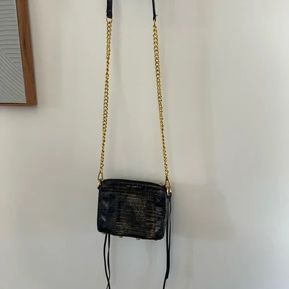 Rebecca Minkoff Black and Gold Crossbody - Picture 3 of 7